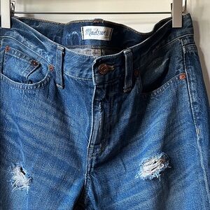 Madewell Women’s  Ripped Blue Jeans Style  Boy Jean